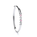 Silver Baby White & Pink Cz Bangle