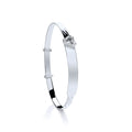 Silver Baby ID with Cz Heart Expandable Bangle