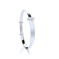 Silver Baby ID with Cz Cross Expandable Bangle