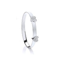 Silver Cz Heart Baby Expandable Bangle