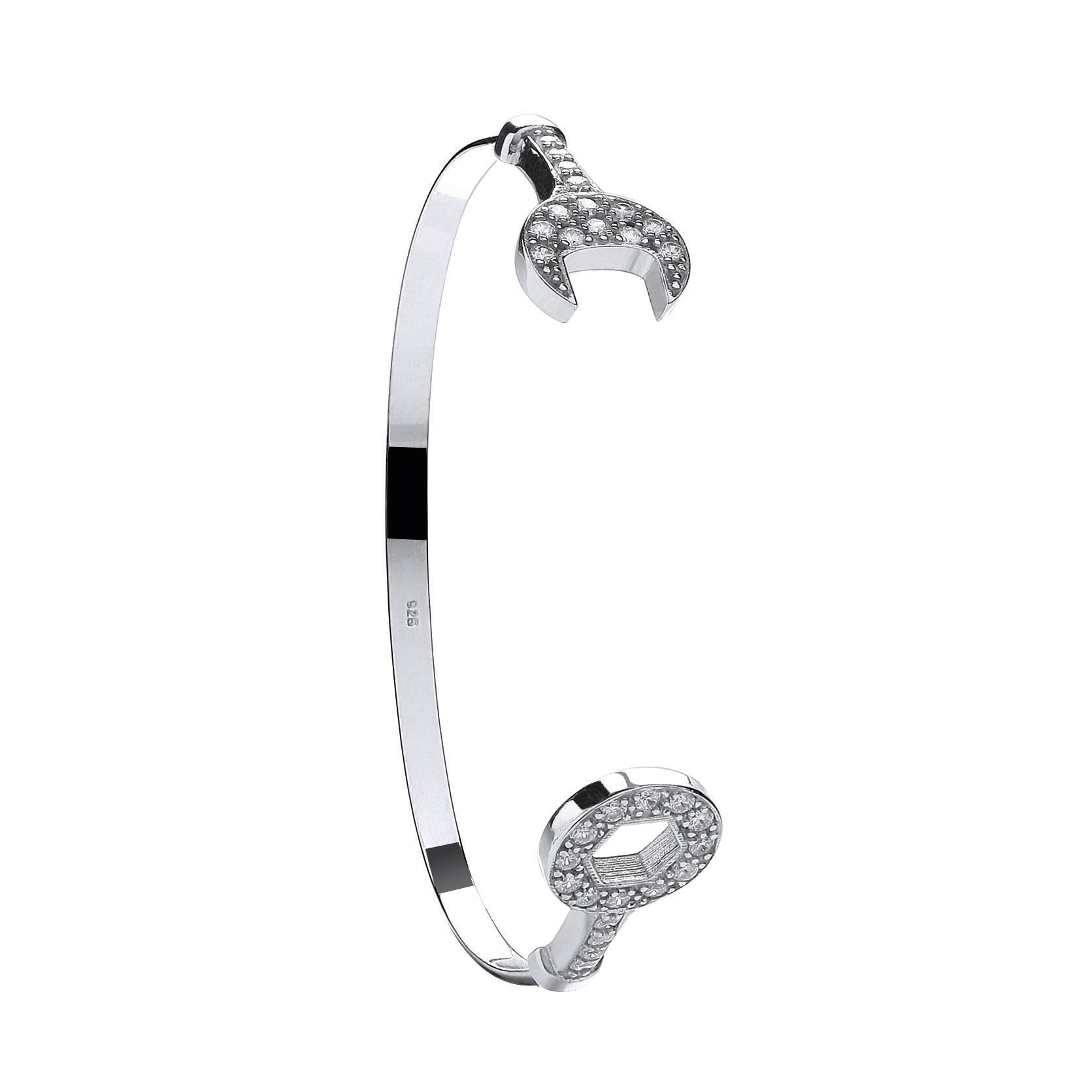 Silver Baby CZ Spanner Bangle