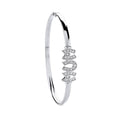 Silver Mum Cz Hinged Bangle