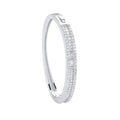 Silver 3 Row Cz Baguette Centre Baby Bangle