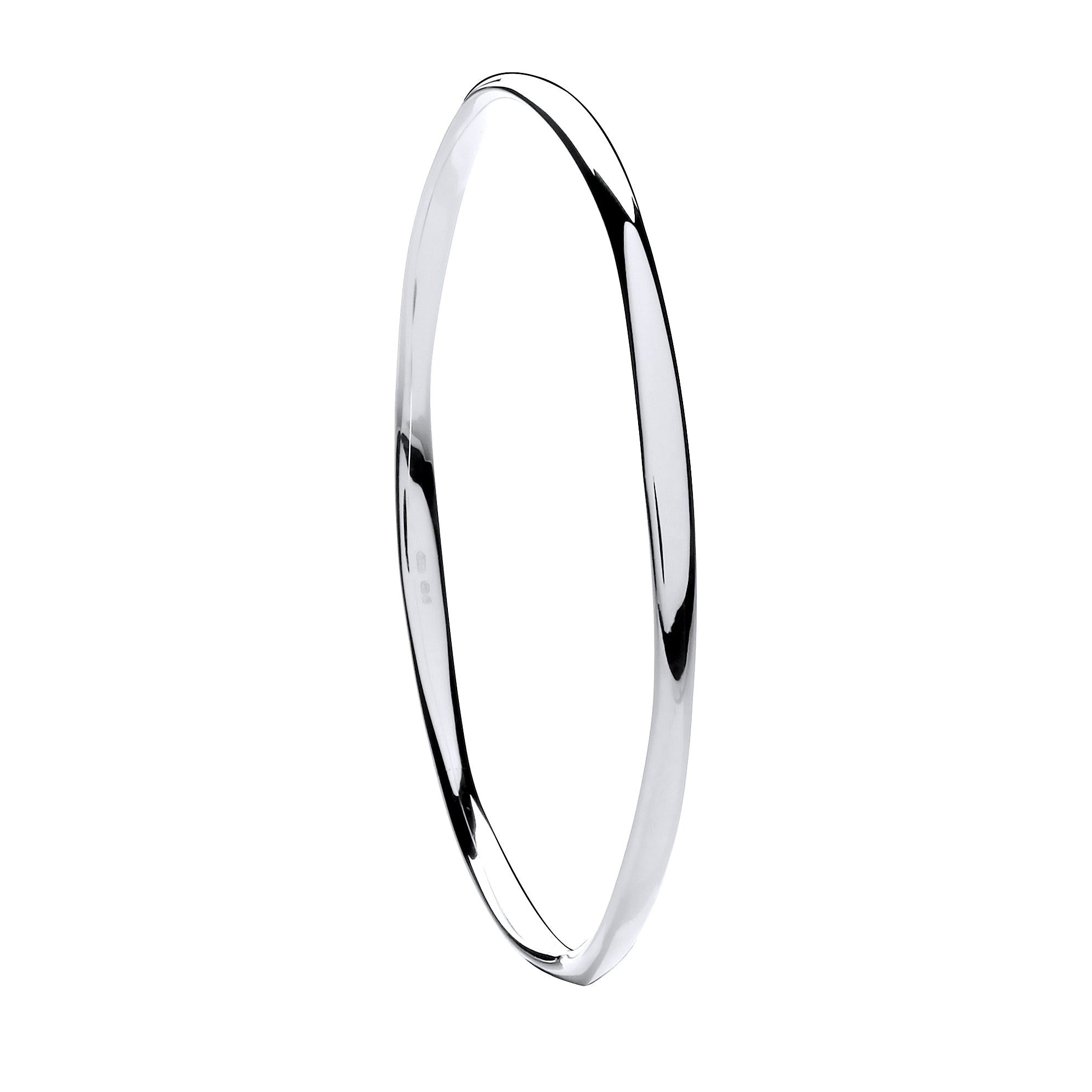 Silver Faceted Ladies Bangle