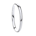 Silver Ribbed Ladies Bangle