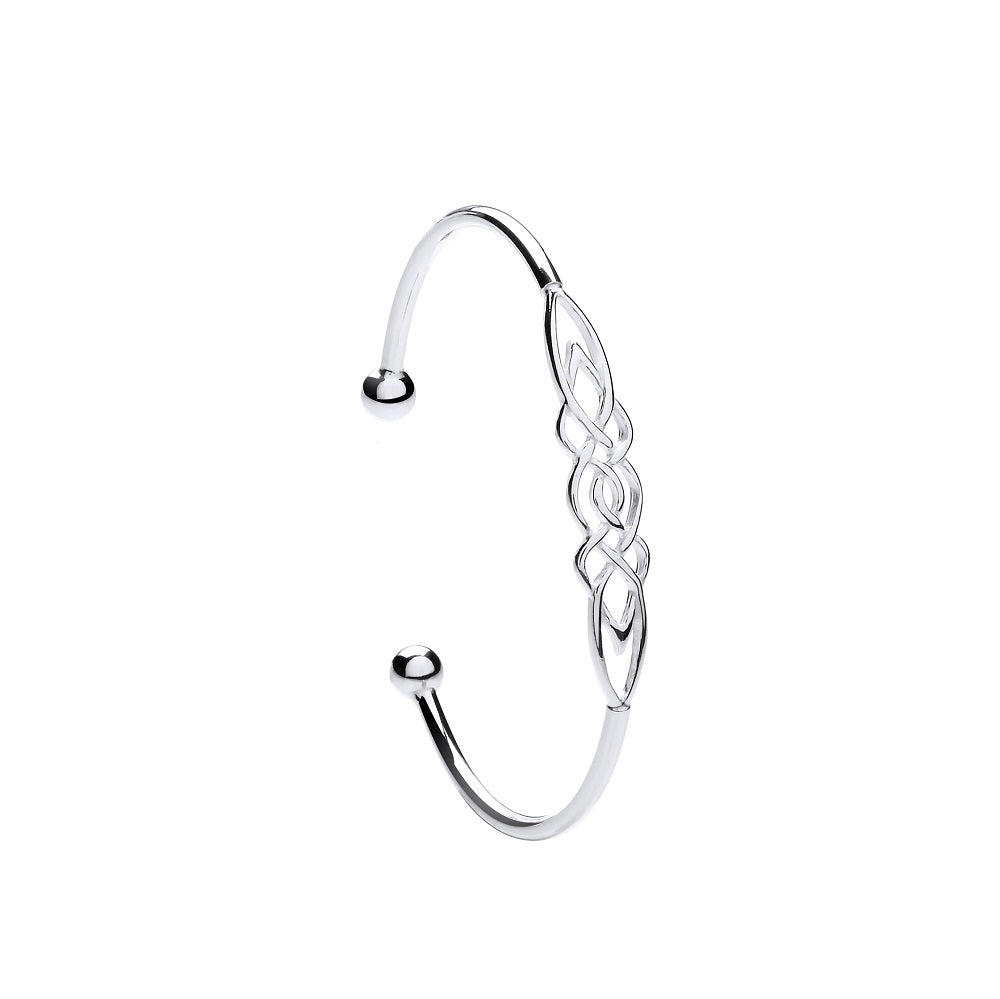 Silver Celtic Design Ladies Bangle