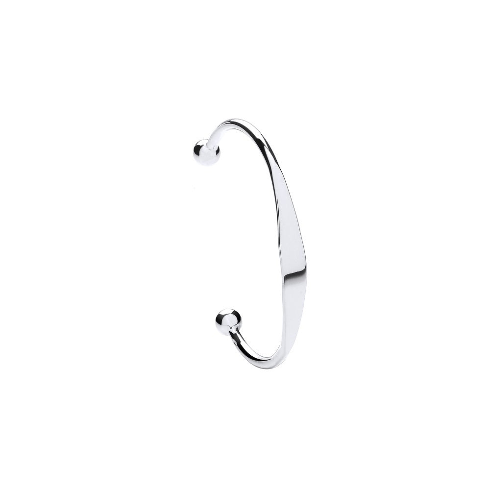 Silver Solid Baby Bangle with ID plate