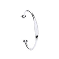 Silver Ladies Solid Torque Bangle with ID plate