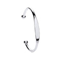 Silver Gents Solid Torque Bangle with ID plate