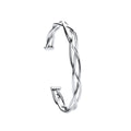 Silver Twisted Hollow Tube Open Bangle