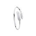 Silver Barley Leaf Ladies Bangle