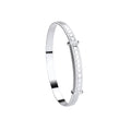 Silver Expandable Baby Bangle With Embossed Hearts