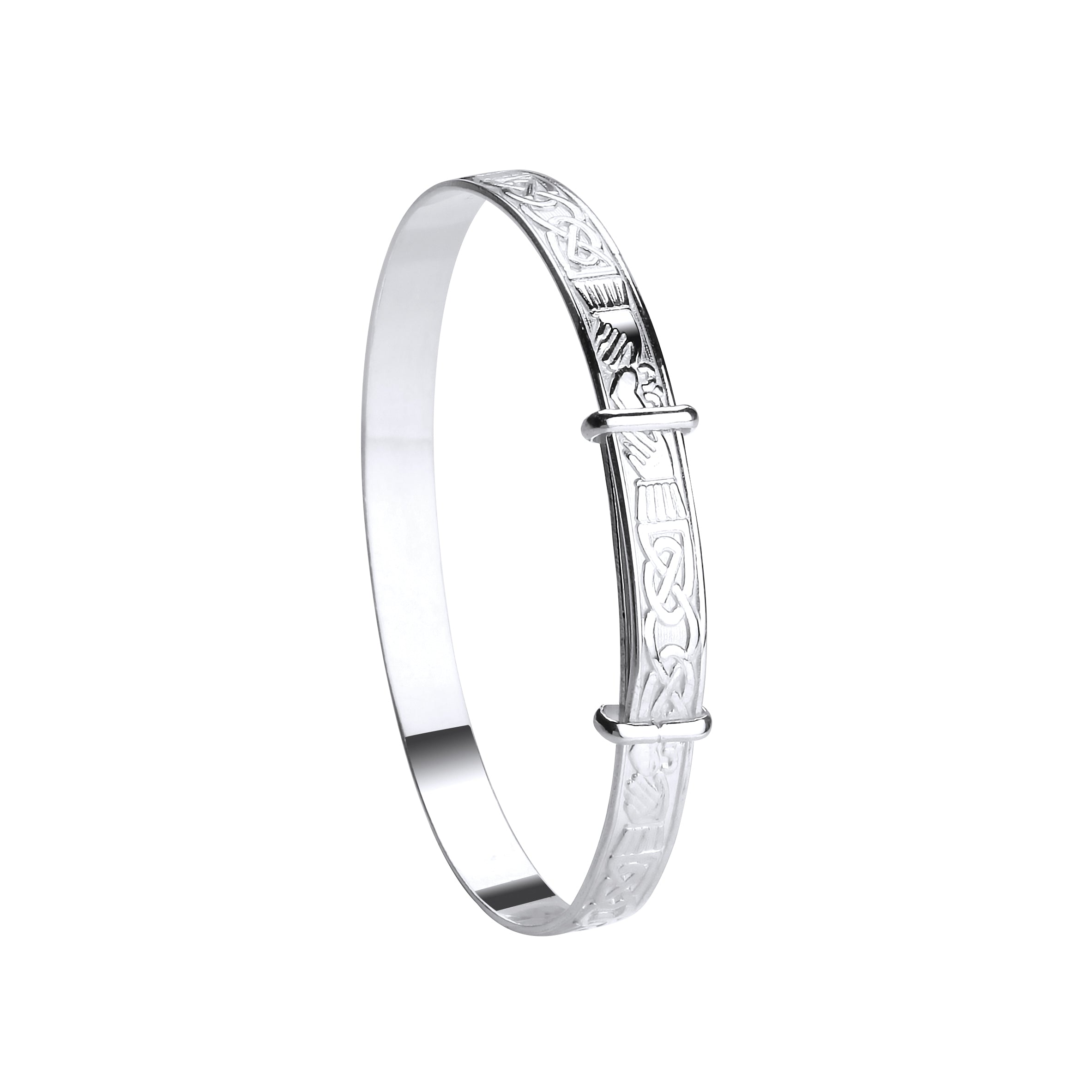 Silver Celtic Claddagh Expandable Baby Bangle