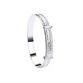 Silver Swirl Ribbed Edge Expandable Baby Bangle