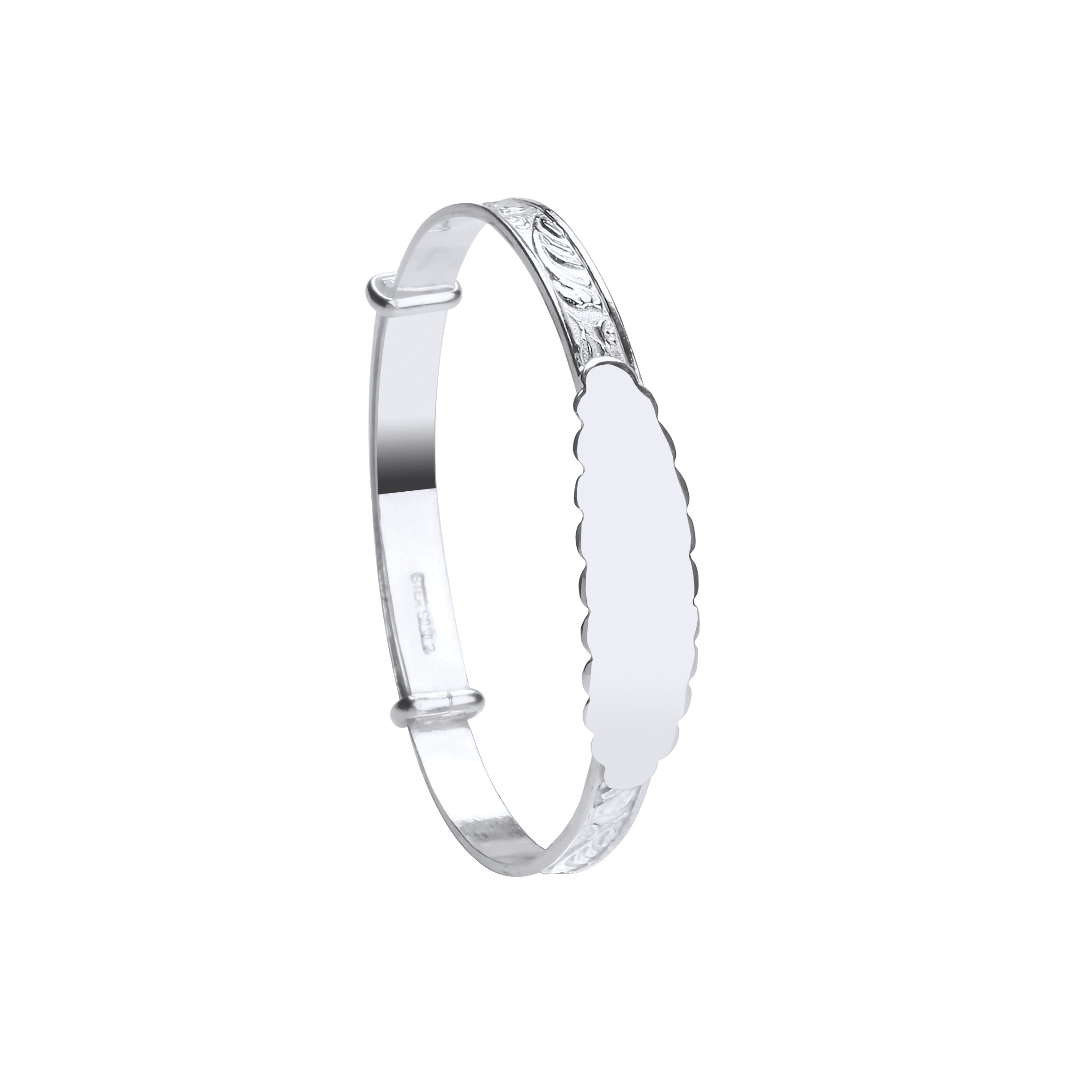 Silver ID Expandable Baby Bangle
