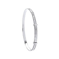 Silver 4mm Expandable Diamond Cut Bangle