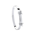 Silver Expandable Teddy Bears Baby Bangle