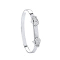 Silver Expandable Boxing CZ Gloves Baby Bangle