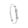 Silver Expandable CZ Round Studs Baby Bangle