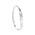 Silver CZ Butterfly Expandable ID Baby Bangle