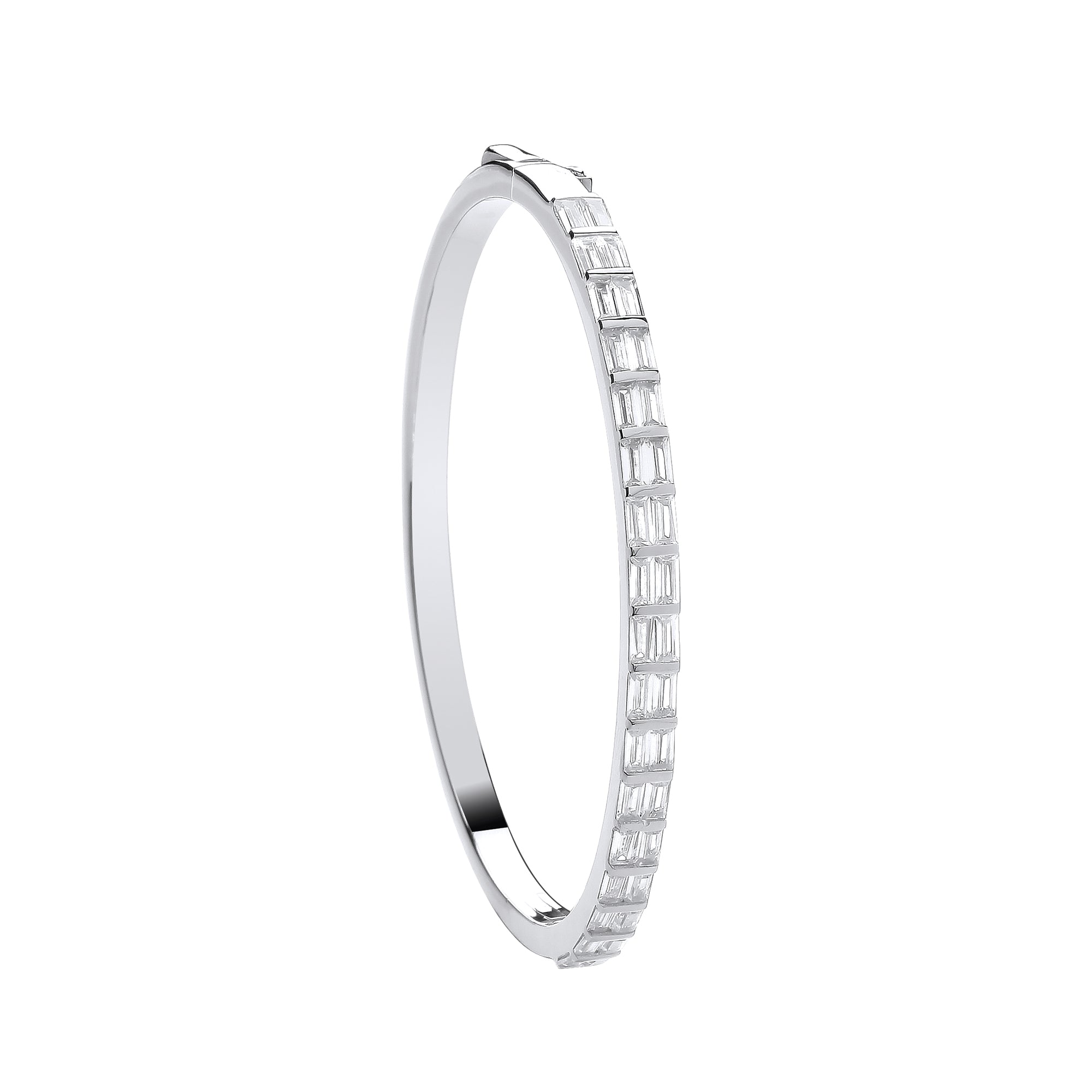 Silver Baguette CZs Ladies Bangle