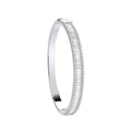 Silver Hinged Baguette & Round CZs Bangle