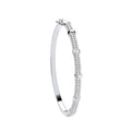 Silver CZ Bangle with Hex Nuts