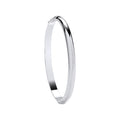 Silver Plain Oval D-Shape 5.9mm Ladies Bangle