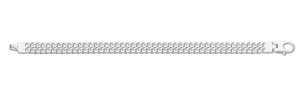 Silver Ladies Double Link Curb Bracelet