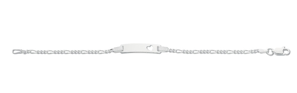 Silver Heart ID Baby 6" Bracelet