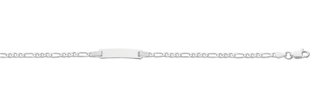 Silver Figaro ID Baby 6"/Ladies 7" Bracelet