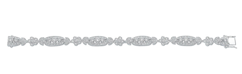 Silver Fancy Cz Bracelet
