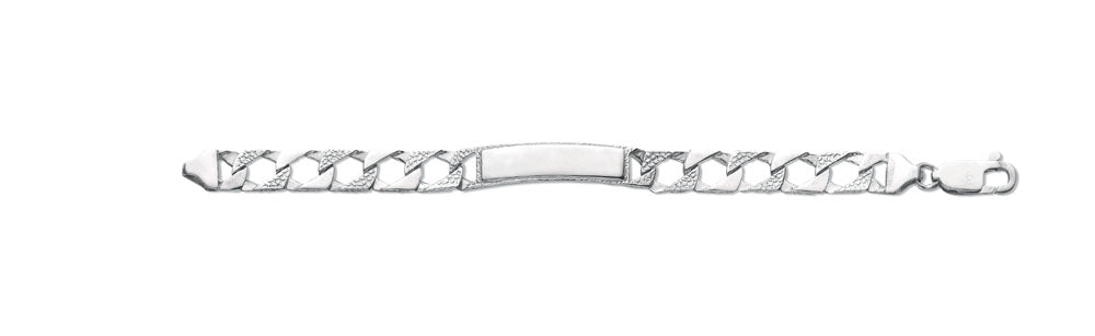 Silver Plain & Bark Casted Curb ID Baby 6" Bracelet