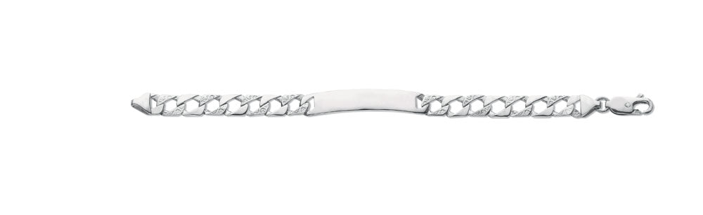 Silver Plain & Bark Casted Curb ID Baby 6" Bracelet