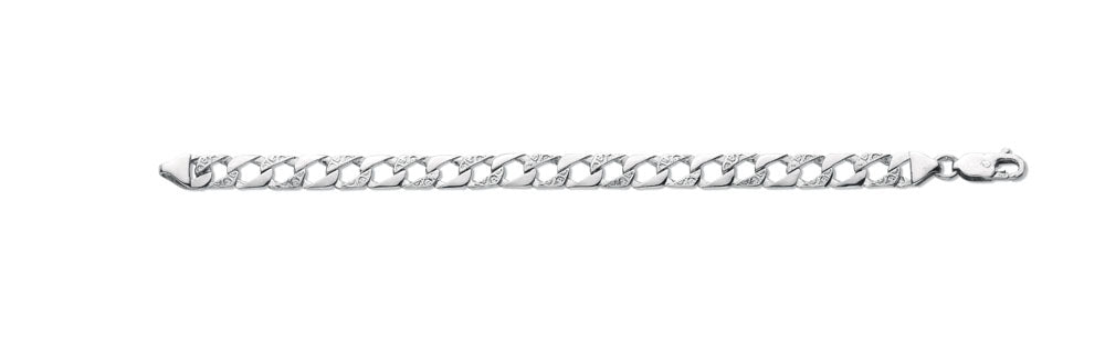 Silver Plain & Bark Casted Curb Baby 6" Bracelet