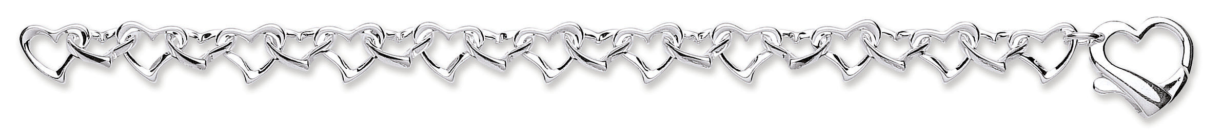 Silver Heart Link Bracelet