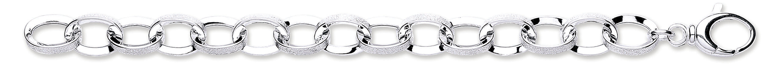 Silver Fancy Oval Link Bracelet