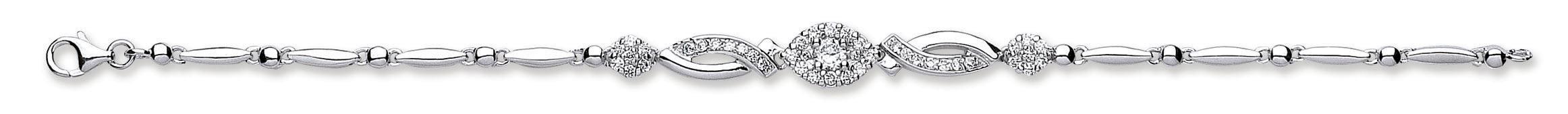 Silver Fancy Cz Bracelet
