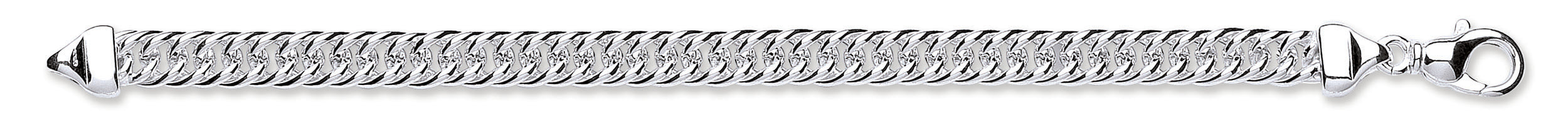 Silver 7.5mm Double Tight Link Curb Bracelet