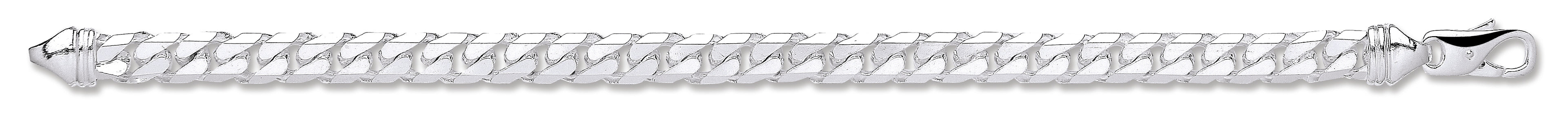 Silver 7.4mm Curb Gents 8" Bracelet