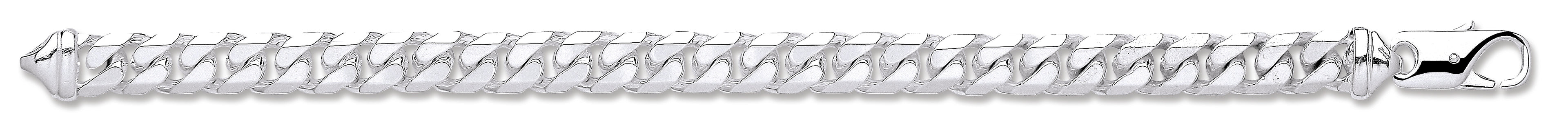 Silver 9.5mm Curb Gents 8" Bracelet