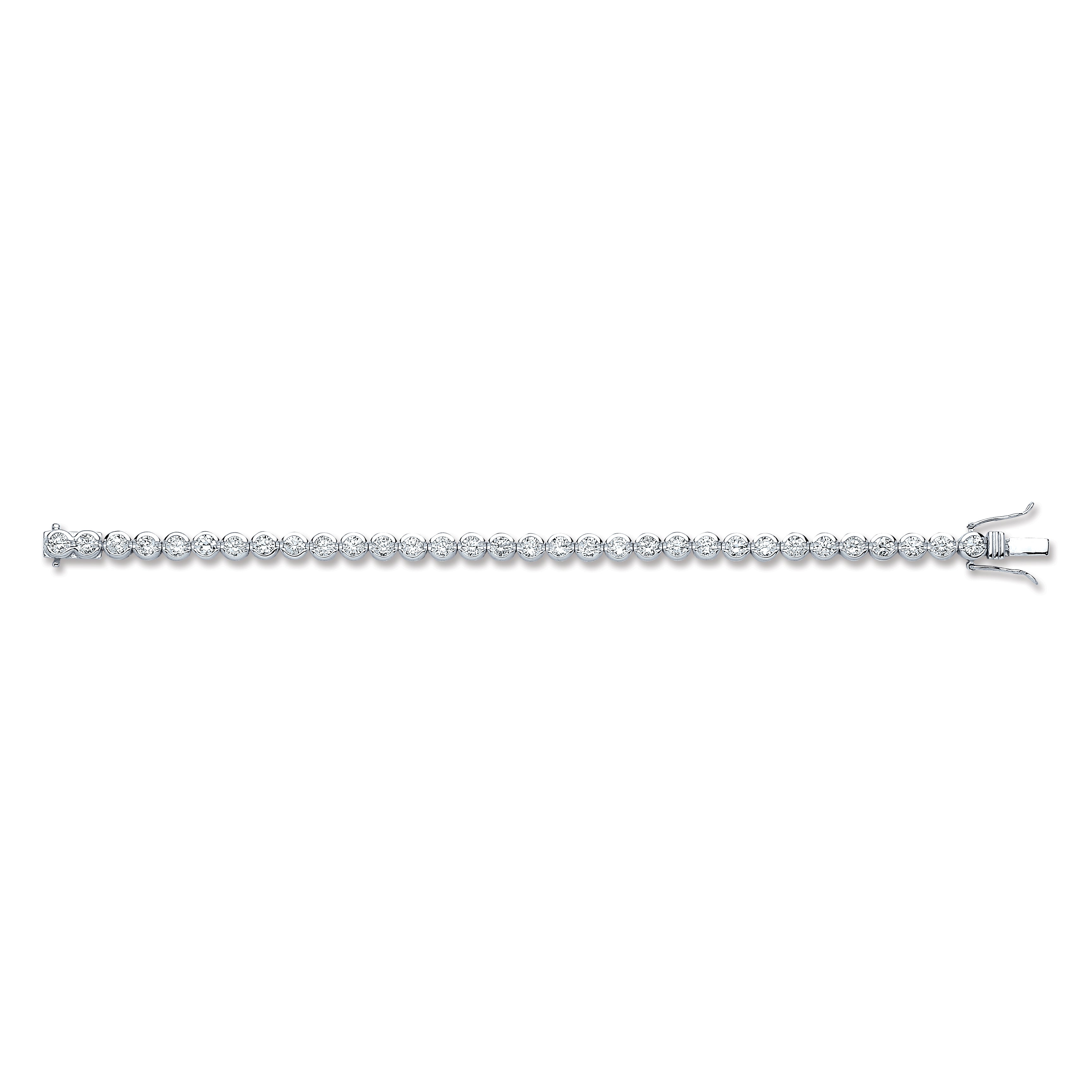 Silver 5.3mm Rubover Cz Tennis Bracelet