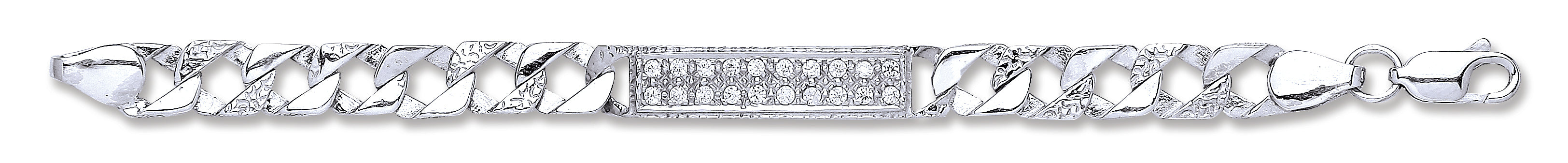 Silver Cz ID Baby 6" Bracelet