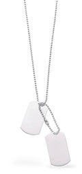 Silver Dog Tags 24" Chain