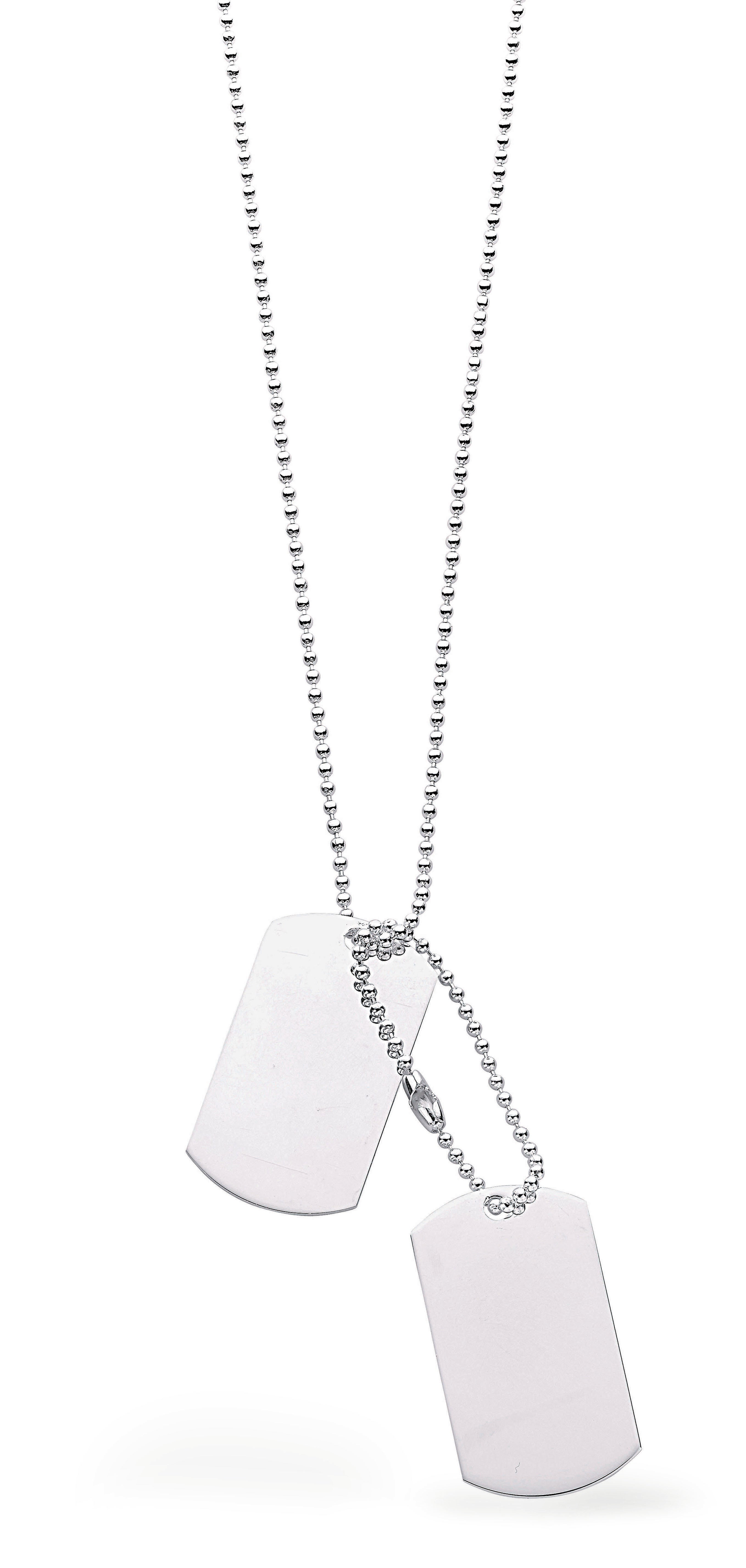 Silver Dog Tags 24" Chain