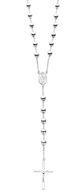 Silver Rosary Beads 28"