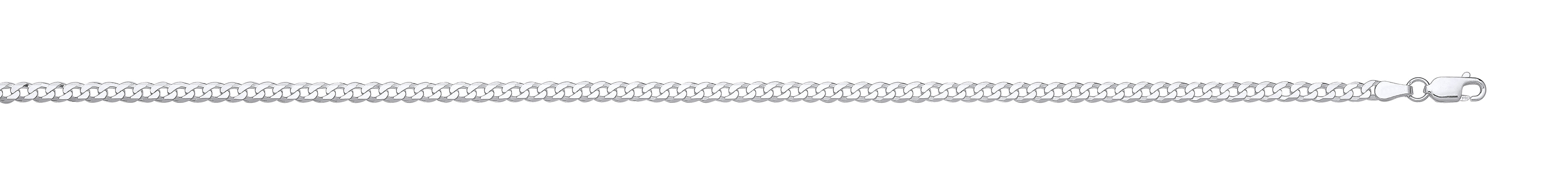 Silver 3.3mm Economy Flat Curb Chain