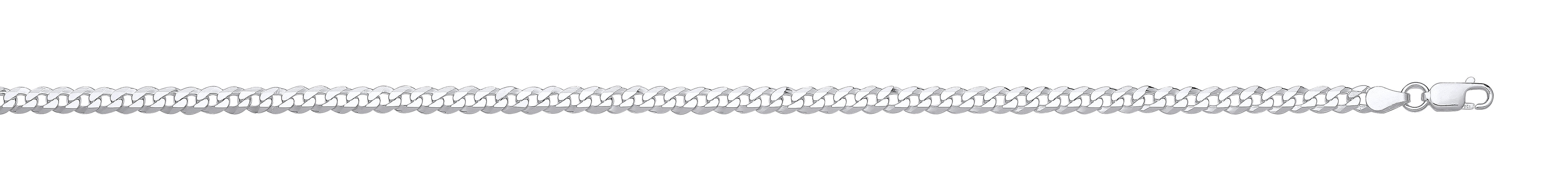 Silver 4.3mm Economy Flat Curb Chain