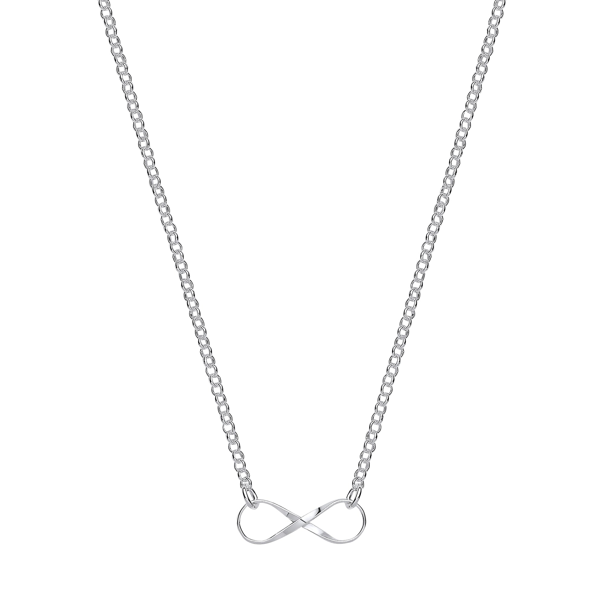 Silver Infinity Pendant Chain and Bracelet