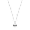 Silver Button Ribbed Pendant Chain